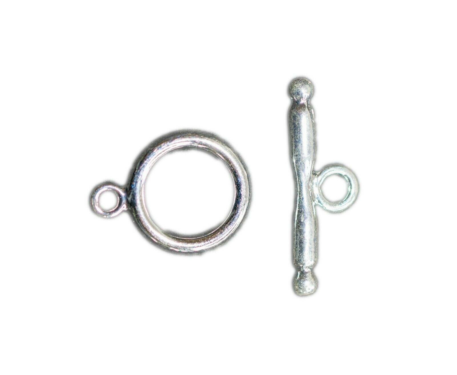 Knebelschließe aus Messing Nickelfrei - Versilbert